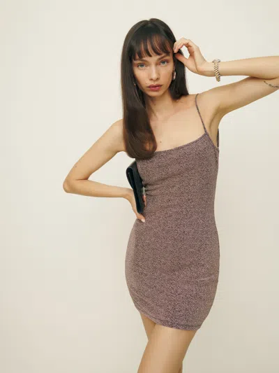 Reformation Kitty Knit Dress In Chocolate Sparkle