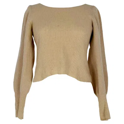 Pre-owned Reformation Knitted Backless Sweater In Beige Cashmere