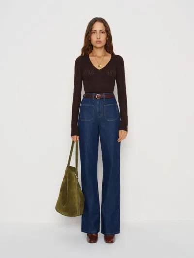 Reformation Krista Regenerative Merino V-neck In Brown