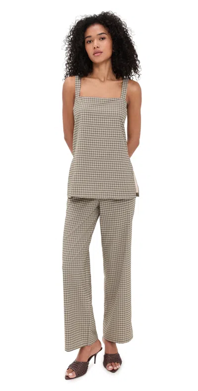 Reformation Kristen Two Piece Set Beige And Black Check In Neutral