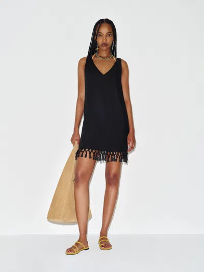 Reformation Kuini Linen Dress Black Xs