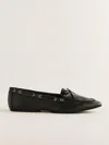 Reformation Kyla Boat Shoe In Black Leather