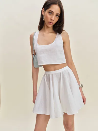 Reformation Kylie Linen Top In Ivoire