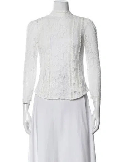 Pre-owned Reformation Lace Lace Pattern Blouse In White
