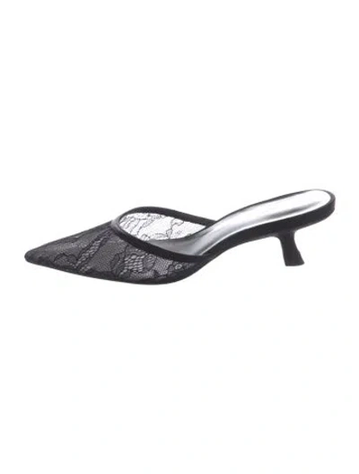 Pre-owned Reformation Lace Lace Pattern Mules In Black