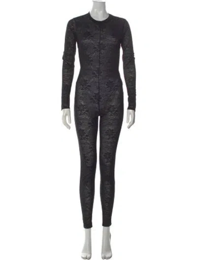 Pre-owned Reformation Lace Pattern Crew Neck Jumpsuit W/ Tags In Gray