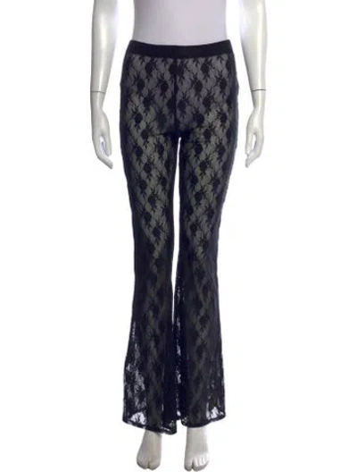 Pre-owned Reformation Lace Pattern Flared Pants In Blue