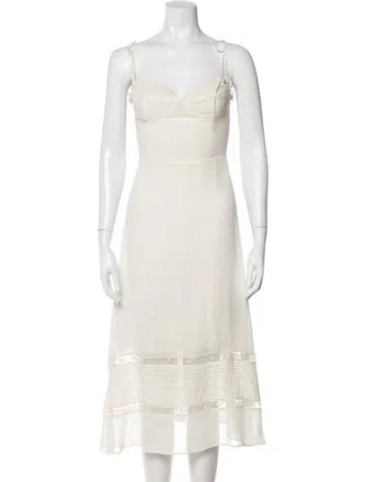 Pre-owned Reformation Lace Pattern Midi Length Dress In Neutral