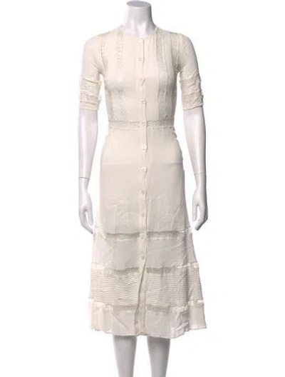 Pre-owned Reformation Lace Pattern Midi Length Dress In Neutral
