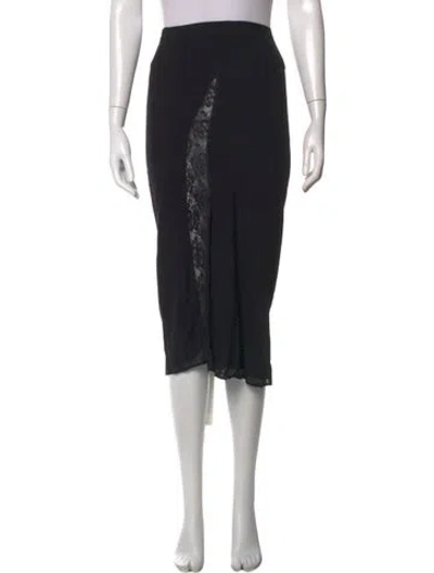 Pre-owned Reformation Lace Pattern Midi Length Skirt In Black