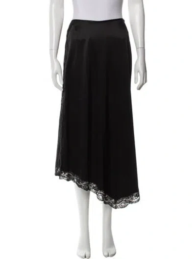 Pre-owned Reformation Lace Trim Embellishment Midi Length Skirt W/ Tags In Black