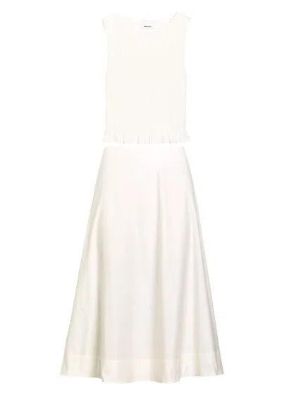 Reformation Laguna Stretch-cotton Top And Midi Skirt Set In White