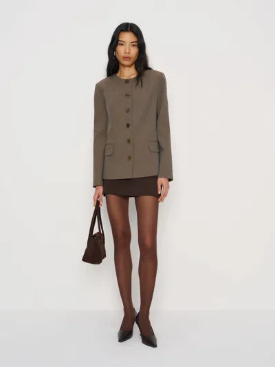 Reformation Laine Blazer Brown Xxs