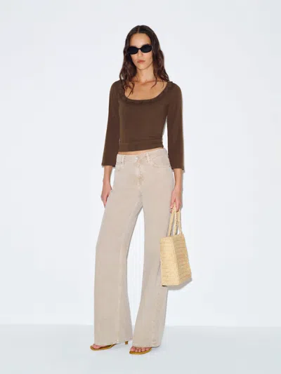 Reformation Laine Knit Top Brown Xs