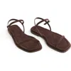 Reformation Lake Flat Sandal In Espresso Suede