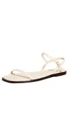REFORMATION LAKE SANDALS ALMOND LEATHER