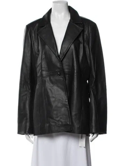 Pre-owned Reformation Lamb Leather Blazer W/ Tags In Black