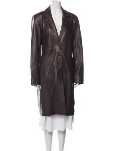 Pre-owned Reformation Lamb Leather Coat In Brown