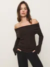 Reformation Lana Cashmere Blend Sweater In Black Bean