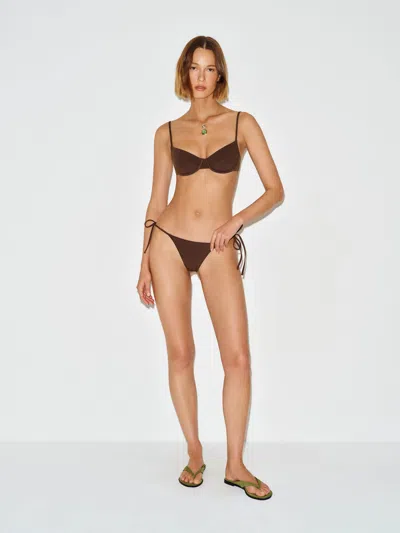 Reformation Lanai Bikini Top Brown Xs