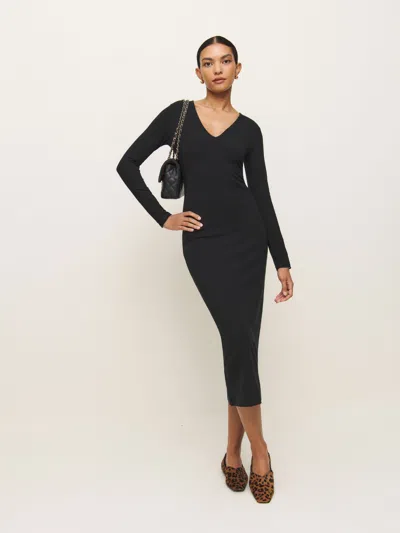 Reformation Lani Knit Dress In Black