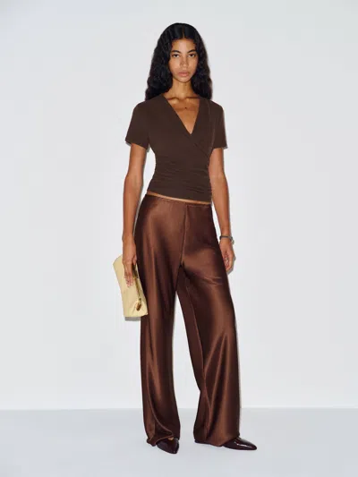 Reformation Larah Knit Top Brown Large