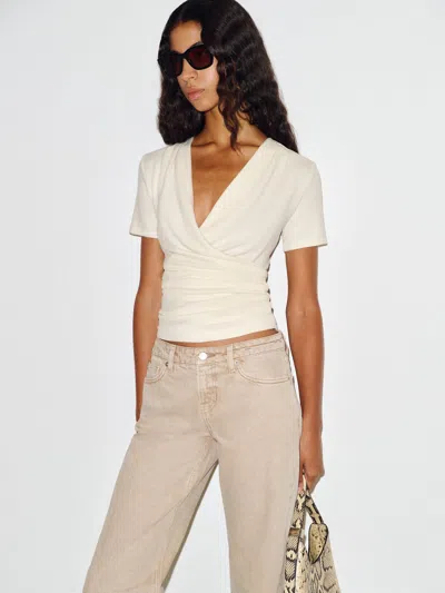 Reformation Larah Knit Top En Maille Ivory L In White
