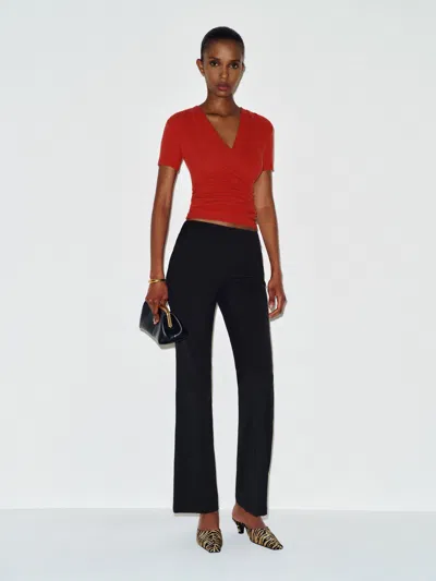Reformation Larah Knit Top Red Large