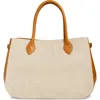 Reformation Large Patrizia Suede Satchel In Canvas Brown Leather