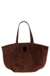 Reformation Large Regina Tote In Espresso Suede