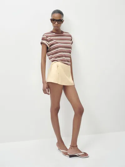 Reformation Laurel Linen Skort Ivory 0 In Yellow