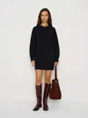 Reformation Laurence Regenerative Wool Sweater Dress In Black