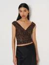 Reformation Lauryn Knit Top Black Xs In Multi