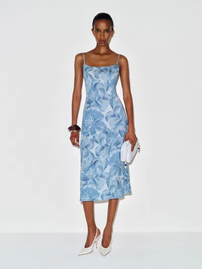 Reformation Robe En Maille Lavinia Bleu L In Blue