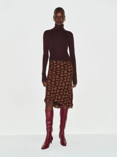 Reformation Layla Knee Length Skirt Brown 0
