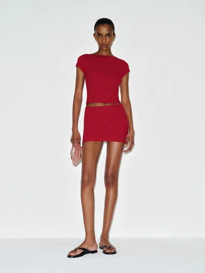 Reformation Layla Knit Two Piece Red Xl