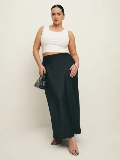 Reformation Layla Linen Skirt Es In Black