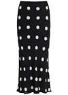 Reformation Layla Polka Dot Georgette Midi Skirt In Black