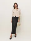 Reformation Layla Satin Skirt In Black