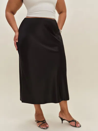 Reformation Layla Satin Skirt Es In Black
