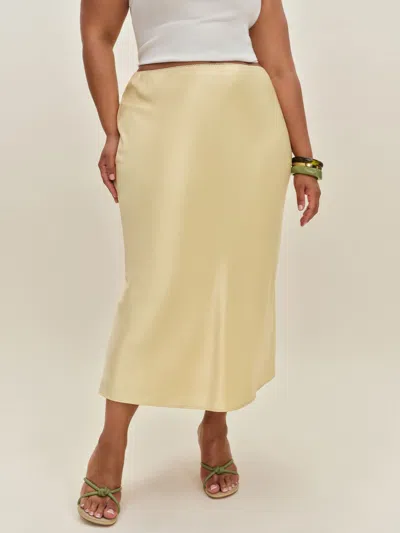 Reformation Layla Satin Skirt Es