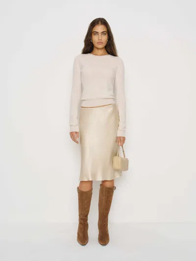 Reformation Layla Silk Knee Length Skirt In Brown