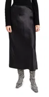 Reformation Black Veda Edition Bedford Leather Midi Skirt In Black