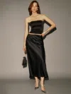 Reformation Layla Silk Skirt In Black