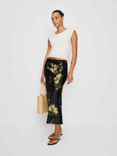 Reformation Layla Silk Skirt In Red