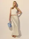 Reformation Petites Layla Silk Skirt In Sugar