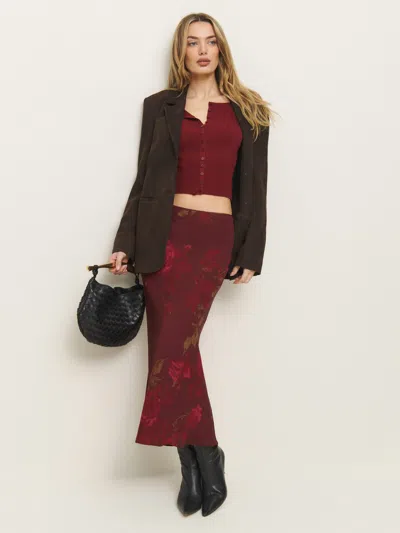 Reformation Layla Skirt In Barcelona Border