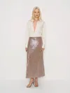 Reformation Layla Skirt Brown Silk 10 In Brown