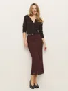 Reformation Layla Skirt In Mahogany