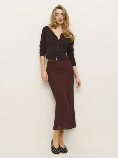 Reformation Layla Skirt In Mahogany